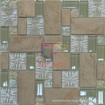 Sparkle Snow Pattern Crystal and Artificial Stone Mixed Mosaic (CS058)